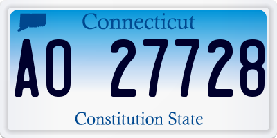 CT license plate AO27728