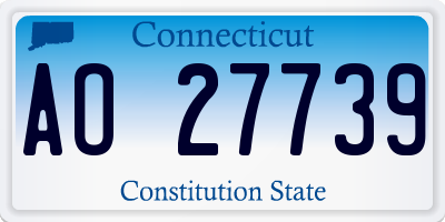 CT license plate AO27739