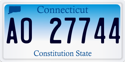 CT license plate AO27744