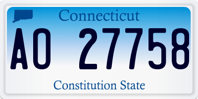 CT license plate AO27758