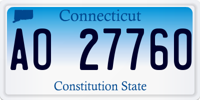 CT license plate AO27760