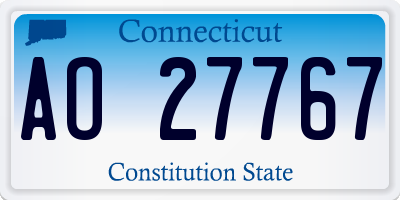 CT license plate AO27767