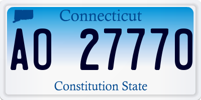 CT license plate AO27770