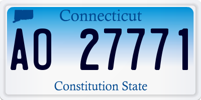 CT license plate AO27771