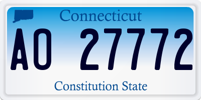CT license plate AO27772