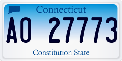 CT license plate AO27773