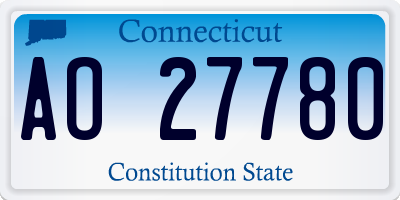 CT license plate AO27780