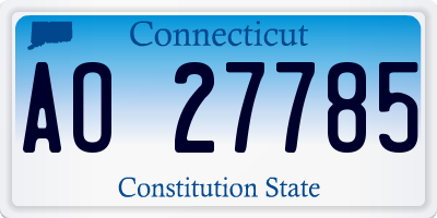 CT license plate AO27785