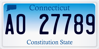 CT license plate AO27789