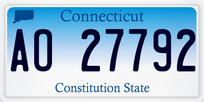 CT license plate AO27792