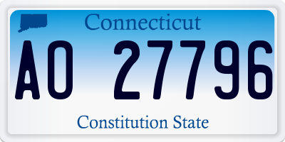 CT license plate AO27796