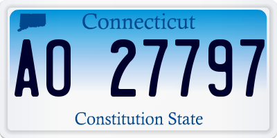 CT license plate AO27797