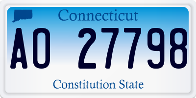 CT license plate AO27798