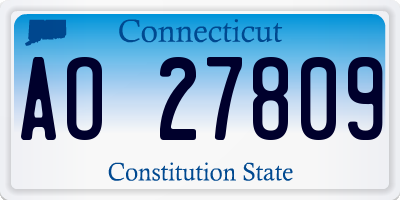 CT license plate AO27809