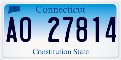 CT license plate AO27814