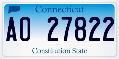 CT license plate AO27822