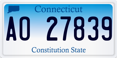 CT license plate AO27839
