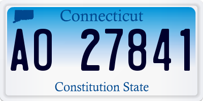 CT license plate AO27841
