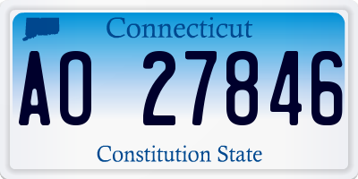 CT license plate AO27846