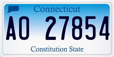 CT license plate AO27854