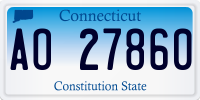 CT license plate AO27860