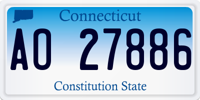 CT license plate AO27886