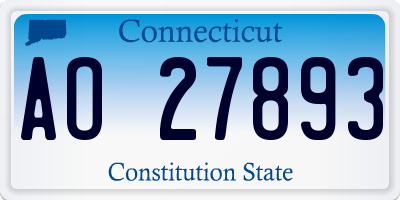 CT license plate AO27893