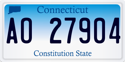 CT license plate AO27904