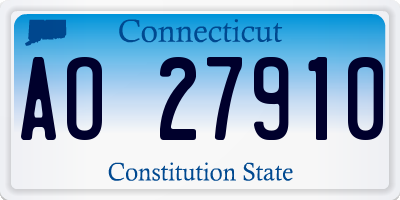 CT license plate AO27910
