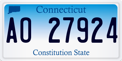 CT license plate AO27924
