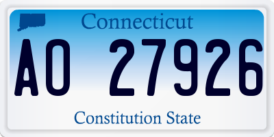CT license plate AO27926