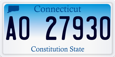 CT license plate AO27930