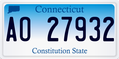 CT license plate AO27932