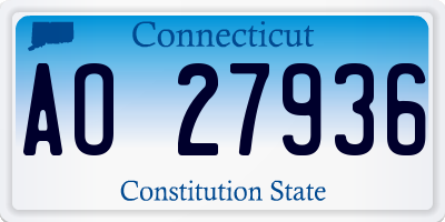 CT license plate AO27936