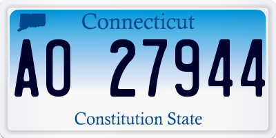 CT license plate AO27944