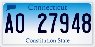 CT license plate AO27948