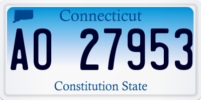 CT license plate AO27953
