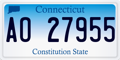CT license plate AO27955
