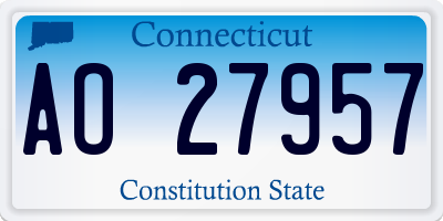 CT license plate AO27957
