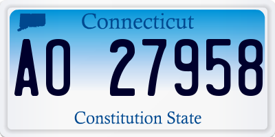 CT license plate AO27958