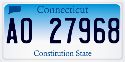 CT license plate AO27968