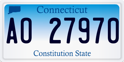 CT license plate AO27970