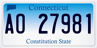 CT license plate AO27981