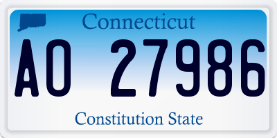 CT license plate AO27986