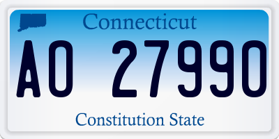 CT license plate AO27990