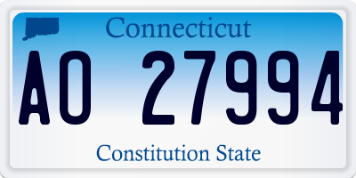 CT license plate AO27994