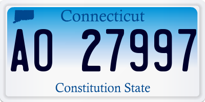CT license plate AO27997
