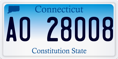 CT license plate AO28008