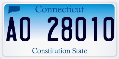 CT license plate AO28010