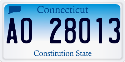 CT license plate AO28013